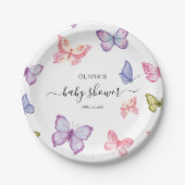 Vlinder Baby shower Decor Papieren Bordje (Voorkant)