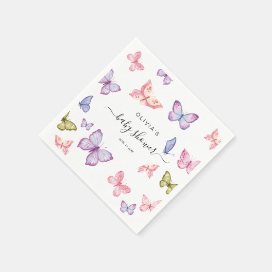 Vlinder Baby Shower Decoratie Servet (Hoek)