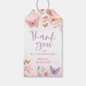 Vlinder Baby shower Favor Tag Meisje Cadeaulabel (Voorkant)