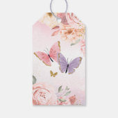 Vlinder Baby shower Favor Tag Meisje Cadeaulabel (Achterkant)