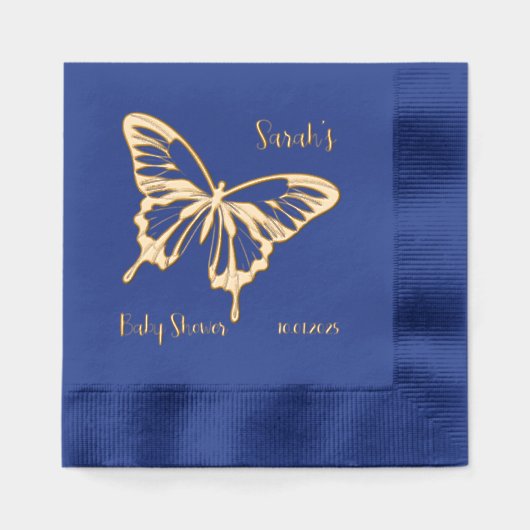 Vlinder Baby Shower Folie Servetten (Voorkant)