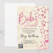 Vlinder Baby Shower Kaart (Voorkant / Achterkant)
