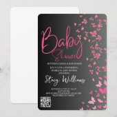 Vlinder Baby Shower Kaart (Voorkant / Achterkant)