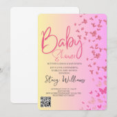 Vlinder Baby Shower Kaart (Voorkant / Achterkant)