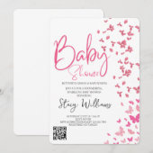 Vlinder Baby Shower Kaart (Voorkant / Achterkant)