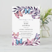 Vlinder Baby Shower Kaart (Staand voorkant)