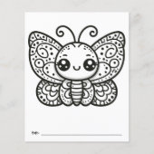 Vlinder Baby shower Kinder Activiteit Kleurplaat Flyer (Voorkant)