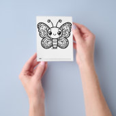 Vlinder Baby shower Kinder Activiteit Kleurplaat Flyer (Hand)