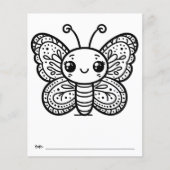 Vlinder Baby shower Kinder Activiteit Kleurplaat Flyer (Voorkant)