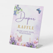 Vlinder Baby shower Luier Raffle Reclamebord Met Voetstuk (Voorkant)
