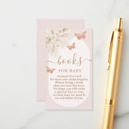 Vlinder Baby shower Meisje Boeken voor Baby Informatiekaartje