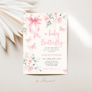 Vlinder Baby Shower Meisje Kaart