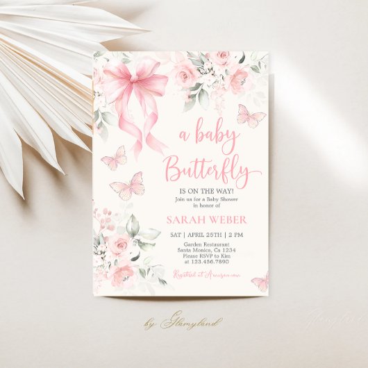 Vlinder Baby Shower Meisje Kaart