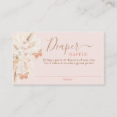 Vlinder Baby shower Meisje Luier Raffle Kaart (Voorkant)