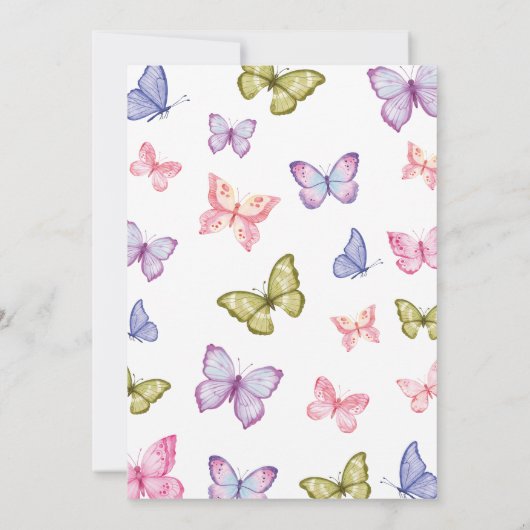 Vlinder Baby shower neutraal Kaart (Achterkant)