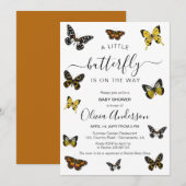 Vlinder Baby shower neutraal Kaart (Voorkant / Achterkant)