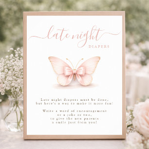 Vlinder Baby Shower Spel Bord Late Night Luier Bor Poster