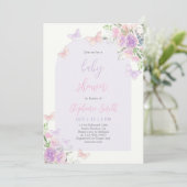 Vlinder Baby Shower Uitnodiging (Staand voorkant)