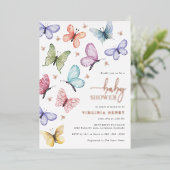 Vlinder Baby Shower Uitnodiging (Staand Voorkant)