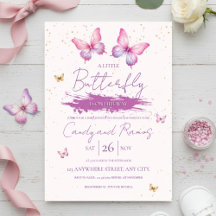 Vlinder Baby Shower Uitnodiging
