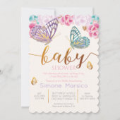 Vlinder Baby Shower Uitnodiging (Voorkant)