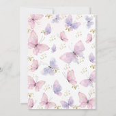 vlinder Baby shower uitnodiging baby meisje uitnod (Achterkant)