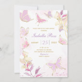 Vlinder Baby Shower Uitnodiging template (Voorkant)