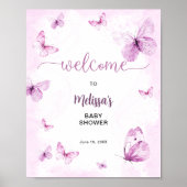 Vlinder Baby Shower Welkom Poster (Voorkant)