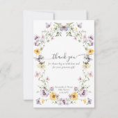 Vlinder Baby shower Wildflower Bedankkaart (Voorkant)