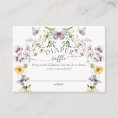 Vlinder Baby shower Wildflower Luier Raffle Informatiekaartje (Voorkant)