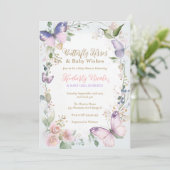 Vlinder baby Vlinder kusjes baby shower Kaart (Staand voorkant)