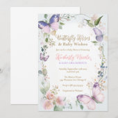 Vlinder baby Vlinder kusjes baby shower Kaart (Voorkant / Achterkant)