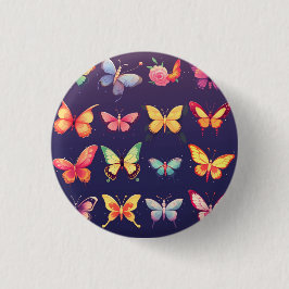 Vlinder badge, knoop, speld, leuke vlinder ronde button 3,2 cm