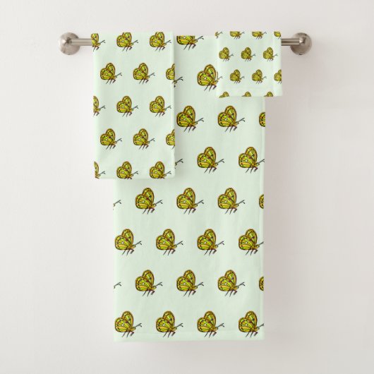 Vlinder badhanddoek set - kies kleuren bad handdoek (Insitu)