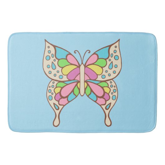 Vlinder Badkamer Vloerkleed Badmat (Voorkant)