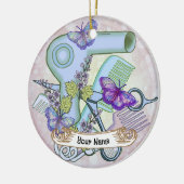 Vlinder Beautician Keramisch Ornament (Links)