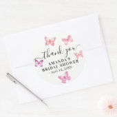 Vlinder bedank sticker Klassieke Ronde Sticker (Envelop)