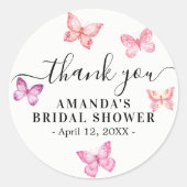 Vlinder Bedankt favoriet Ronde Sticker (Voorkant)