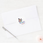 Vlinder Bedankt Ronde Sticker (Envelop)