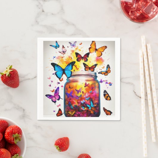 "Vlinder bedrukt papier servet set" (Insitu)