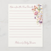 Vlinder betoverde baby voorspellingen advies kaart (Achterkant)