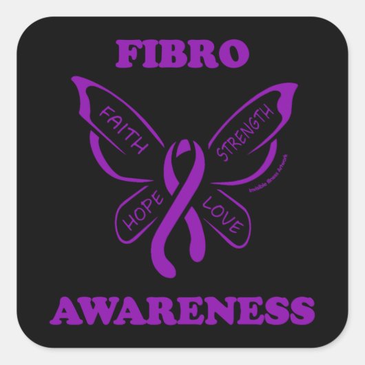Vlinder/Bewustzijn...Fibro vierkante Sticker (Voorkant)