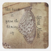  vlinder bibliotheek sticker bord (Voorkant)