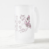 Vlinder bierglas matglas bierpul (Voorkant rechts)