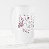 Vlinder bierglas matglas bierpul (Voorkant links)