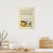 Vlinder Bij Fruit Insect Illustratie Poster (Keuken)