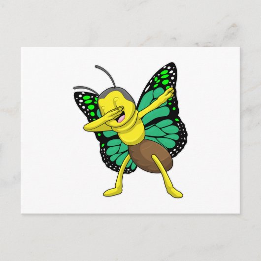 Vlinder bij Hip Hop Dance Dab Briefkaart (Voorkant)