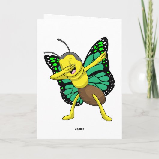 Vlinder bij Hip Hop Dans Dab Kaart (Achterkant)