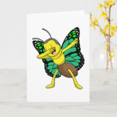Vlinder bij Hip Hop Dans Dab Kaart (Gele Bloem)