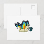 Vlinder bij lezen met boek briefkaart (Voorkant / Achterkant)